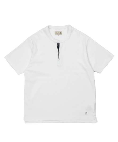 The DUFFER of ST.GEORGE(ザダファーオブセントジョージ)の「'COOLFIBER' PLATING V-NECK OPEN COLLAR TEE:吸水速乾・防シワ クールファイバー Vネック オープンカラー スキッパーTシャツ(Tシャツ/カットソー・メンズ・チャコールグレー/ホワイト/ブラック/ネイビー・SMALL/X-LARGE/LARGE/MEDIUM)」の15枚目の写真