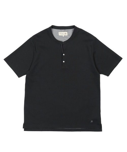 The DUFFER of ST.GEORGE(ザダファーオブセントジョージ)の「'COOLFIBER' PLATING V-NECK OPEN COLLAR TEE:吸水速乾・防シワ クールファイバー Vネック オープンカラー スキッパーTシャツ(Tシャツ/カットソー・メンズ・チャコールグレー/ホワイト/ブラック/ネイビー・SMALL/X-LARGE/LARGE/MEDIUM)」の16枚目の写真