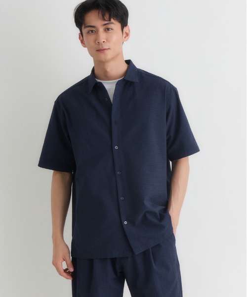 Right-on（ライトオン）の「サッカー半袖シャツ／セットアップ対応（シャツ/ブラウス・メンズ・ブラック/ブラウン/ネイビー・M/L/XL/S）」の8枚目の写真