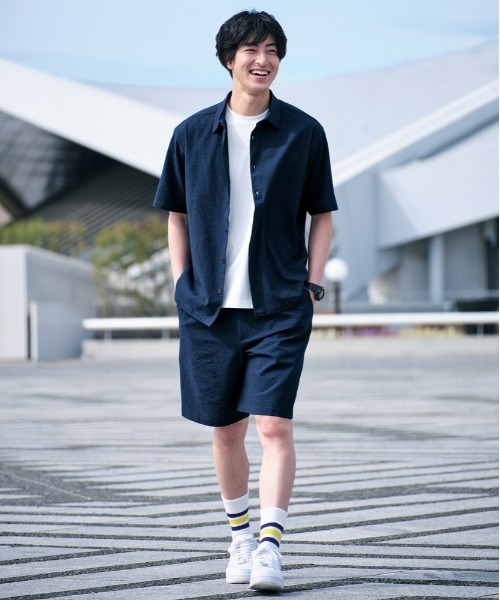 Right-on（ライトオン）の「サッカー半袖シャツ／セットアップ対応（シャツ/ブラウス・メンズ・ブラック/ブラウン/ネイビー・M/L/XL/S）」の10枚目の写真