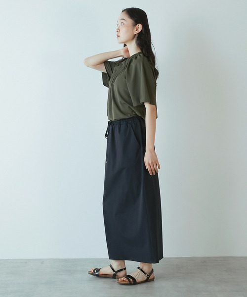 LOGEMENT DE CLAIRE(ロジュモンドクレール)の「【Allease/オールイーズ】ギャザーカットブラウス(Tシャツ/カットソー・レディース・モカ/カーキ/ブラック/オフホワイト・FREE)」の21枚目の写真