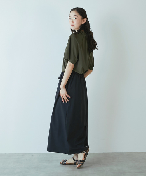 LOGEMENT DE CLAIRE(ロジュモンドクレール)の「【Allease/オールイーズ】ギャザーカットブラウス(Tシャツ/カットソー・レディース・モカ/カーキ/ブラック/オフホワイト・FREE)」の20枚目の写真