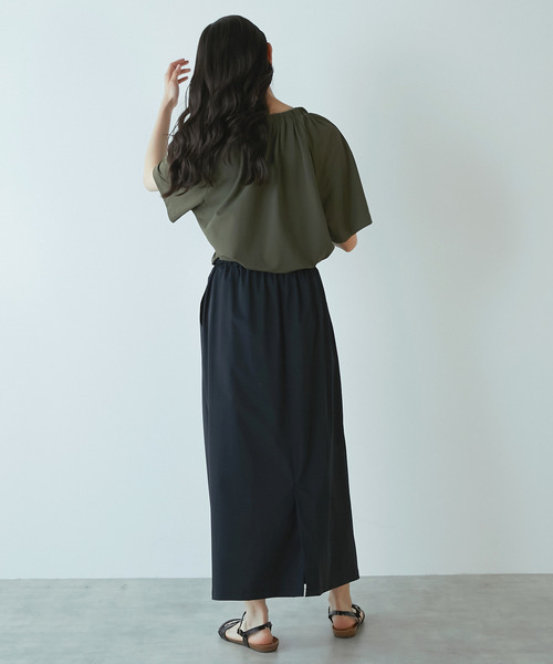 LOGEMENT DE CLAIRE(ロジュモンドクレール)の「【Allease/オールイーズ】ギャザーカットブラウス(Tシャツ/カットソー・レディース・モカ/カーキ/ブラック/オフホワイト・FREE)」の19枚目の写真