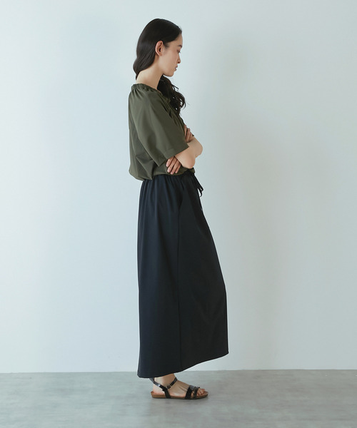 LOGEMENT DE CLAIRE(ロジュモンドクレール)の「【Allease/オールイーズ】ギャザーカットブラウス(Tシャツ/カットソー・レディース・モカ/カーキ/ブラック/オフホワイト・FREE)」の14枚目の写真