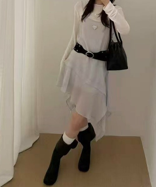 HALEY PESCA(ヘーリーペスカ)の「HALEY PESCA/アシンメトリーフリルキャミソール(キャミソール・レディース・グレー・FREE)」の9枚目の写真