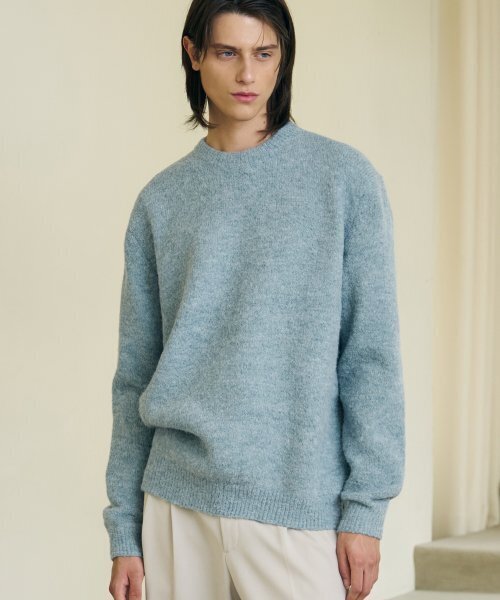Woolblend Heather knit [SKY BLUE]