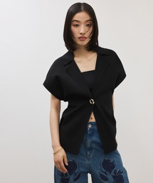 ADAM ET ROPE’ アダムエロペ ダンボールカーディガン ブラック 黒 ADAM ET ROPE'（アダムエロペ）の「〈新色追加〉ダンボール