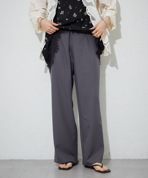 Remind me and forever(リマインドミーアンドフォーエバー)の「【M/Lサイズ展開】ストレートタックパンツ(その他パンツ・レディース・チャコールグレー/ピンク/アイボリー/ブラウン・MEDIUM/LARGE)」の1枚目の写真