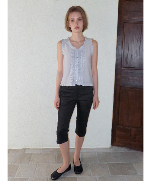 ETMON(エトモン)の「Double Frill Sleeveless Blouse, Blue Grey(シャツ/ブラウス・レディース・その他・F)」の5枚目の写真