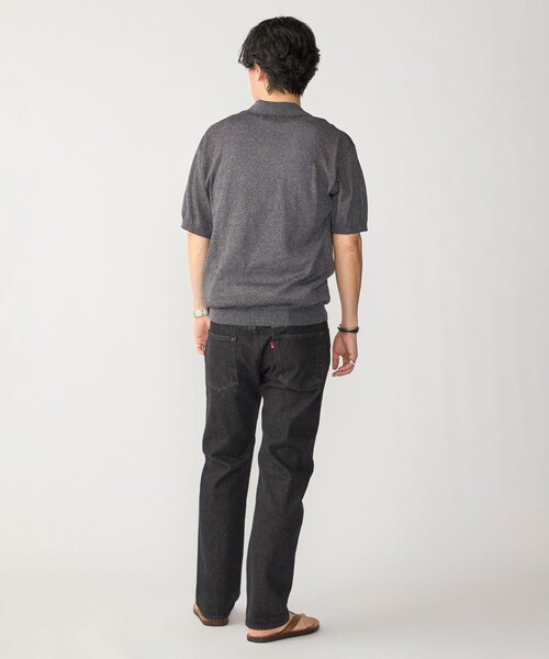 SHIPS（シップス）の「SHIPS:〈手洗い可能〉和紙 スキッパー ニット ポロ（ポロシャツ・メンズ・ダークグレー/ベージュ/ロイヤルブルー・SMALL/MEDIUM/LARGE/X-LARGE）」の7枚目の写真