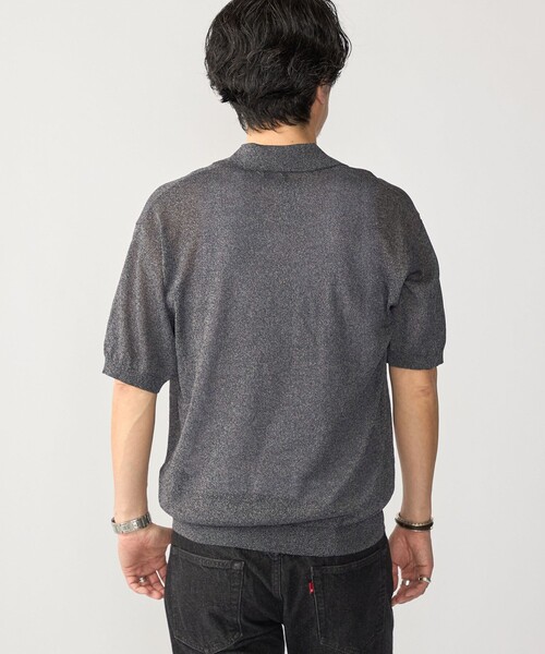SHIPS（シップス）の「SHIPS:〈手洗い可能〉和紙 スキッパー ニット ポロ（ポロシャツ・メンズ・ダークグレー/ベージュ/ロイヤルブルー・SMALL/MEDIUM/LARGE/X-LARGE）」の11枚目の写真