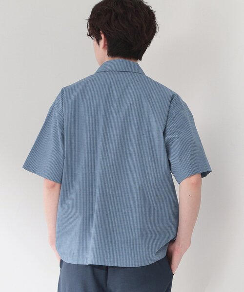 THE SHOP TK (ザ ショップ ティーケー )の「半袖チェックジップシャツ 洗濯機OK(シャツ/ブラウス・メンズ・ブルー系1/ホワイト系4/ネイビー系1・02/03/04)」の9枚目の写真