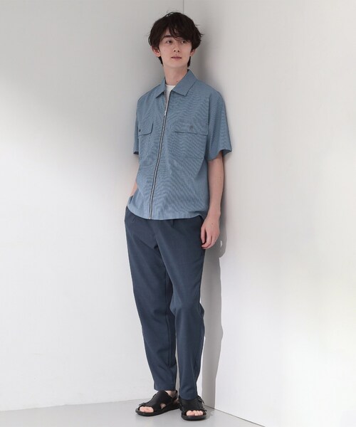 THE SHOP TK (ザ ショップ ティーケー )の「半袖チェックジップシャツ 洗濯機OK(シャツ/ブラウス・メンズ・ブルー系1/ホワイト系4/ネイビー系1・02/03/04)」の10枚目の写真