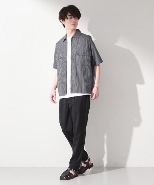 THE SHOP TK (ザ ショップ ティーケー )の「半袖チェックジップシャツ 洗濯機OK(シャツ/ブラウス・メンズ・ブルー系1/ホワイト系4/ネイビー系1・02/03/04)」の13枚目の写真