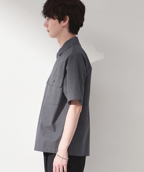 THE SHOP TK (ザ ショップ ティーケー )の「半袖チェックジップシャツ 洗濯機OK(シャツ/ブラウス・メンズ・ブルー系1/ホワイト系4/ネイビー系1・02/03/04)」の17枚目の写真