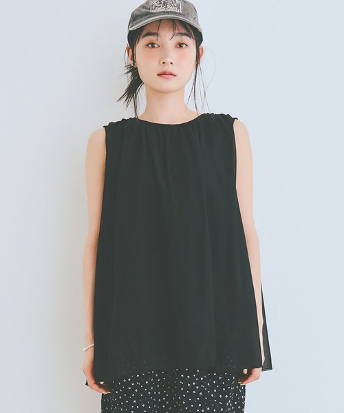 COLORME(カラーミー)の「【AKB48 伊藤百花 着用】シフォンノースリーブトップス(シャツ/ブラウス・レディース・ブラック/ライトブルー・FREE)」の14枚目の写真