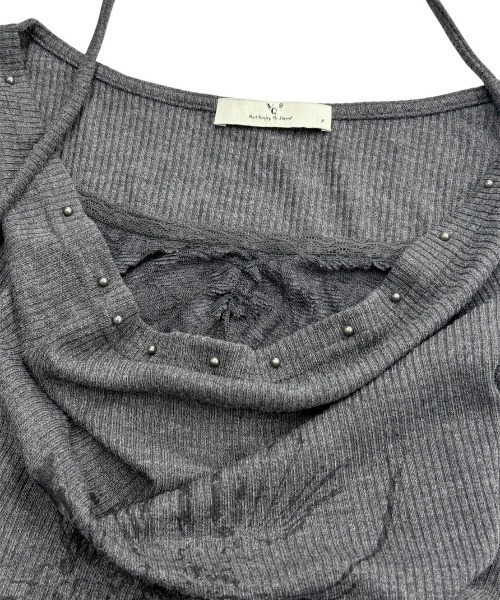 Never mind the XU / Chikashitsu+(ネバーマインド ザ エックスユー / チカシツプラス)の「【nmtc+】Doodle Lace Sleeveless Tee Muffler Set / 【エヌエムティーシープラス】レースマフラーセットノースリーブTシャツ(タンクトップ・レディース・ホワイト/チャコール・ONE SIZE)」の8枚目の写真