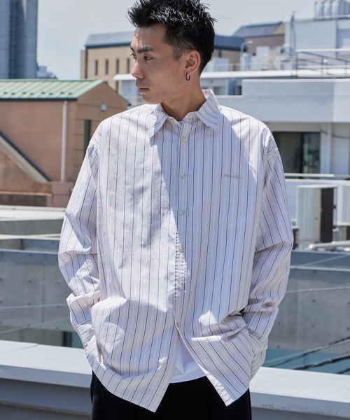 MAUI and Sons(マウイアンドサンズ)の「MAUI and Sons / マウイアンドサンズ PACIFIC BIG SHIRT パシフィックビッグシャツ オーバーサイズシャツ 2026年春夏春服 夏服(シャツ/ブラウス・メンズ・ベージュ/ブルー/ブルー系・M/L)」の2枚目の写真