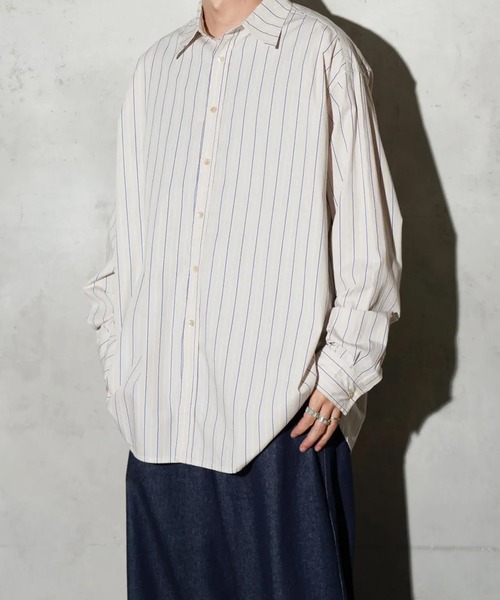 MAUI and Sons(マウイアンドサンズ)の「MAUI and Sons / マウイアンドサンズ PACIFIC BIG SHIRT パシフィックビッグシャツ オーバーサイズシャツ 2026年春夏春服 夏服(シャツ/ブラウス・メンズ・ベージュ/ブルー/ブルー系・M/L)」の5枚目の写真