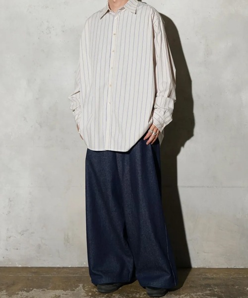 MAUI and Sons(マウイアンドサンズ)の「MAUI and Sons / マウイアンドサンズ PACIFIC BIG SHIRT パシフィックビッグシャツ オーバーサイズシャツ 2026年春夏春服 夏服(シャツ/ブラウス・メンズ・ベージュ/ブルー/ブルー系・M/L)」の6枚目の写真