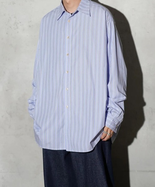 MAUI and Sons(マウイアンドサンズ)の「MAUI and Sons / マウイアンドサンズ PACIFIC BIG SHIRT パシフィックビッグシャツ オーバーサイズシャツ 2026年春夏春服 夏服(シャツ/ブラウス・メンズ・ベージュ/ブルー/ブルー系・M/L)」の8枚目の写真