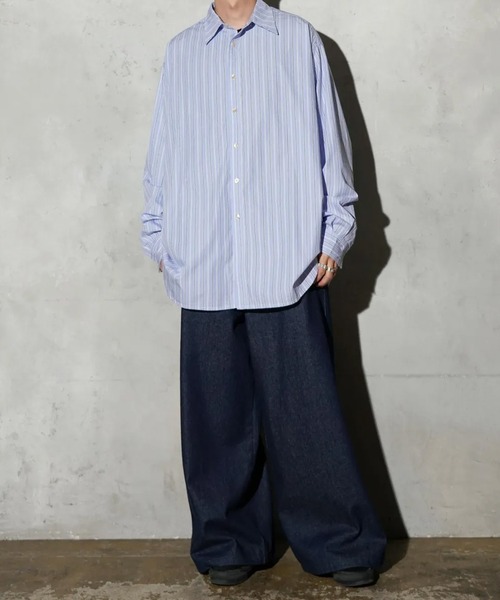 MAUI and Sons(マウイアンドサンズ)の「MAUI and Sons / マウイアンドサンズ PACIFIC BIG SHIRT パシフィックビッグシャツ オーバーサイズシャツ 2026年春夏春服 夏服(シャツ/ブラウス・メンズ・ベージュ/ブルー/ブルー系・M/L)」の9枚目の写真