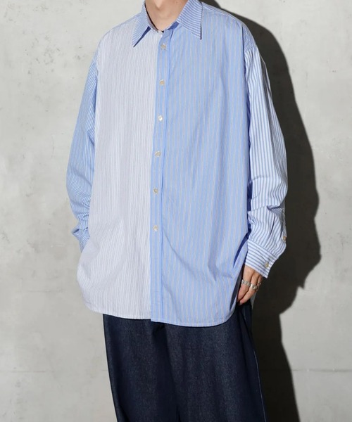 MAUI and Sons(マウイアンドサンズ)の「MAUI and Sons / マウイアンドサンズ PACIFIC BIG SHIRT パシフィックビッグシャツ オーバーサイズシャツ 2026年春夏春服 夏服(シャツ/ブラウス・メンズ・ベージュ/ブルー/ブルー系・M/L)」の11枚目の写真