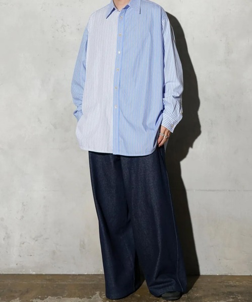 MAUI and Sons(マウイアンドサンズ)の「MAUI and Sons / マウイアンドサンズ PACIFIC BIG SHIRT パシフィックビッグシャツ オーバーサイズシャツ 2026年春夏春服 夏服(シャツ/ブラウス・メンズ・ベージュ/ブルー/ブルー系・M/L)」の13枚目の写真