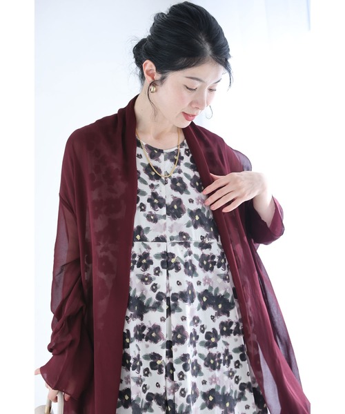 cawaii(カワイイ)の「涼しく軽やかなシアーカーディガン(カーディガン/ボレロ・レディース・ワインレッド・FREE)」の13枚目の写真