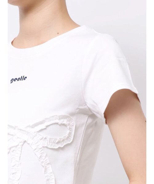 EMODA（エモダ）の「フリルパッチミニマルTシャツ（Tシャツ/カットソー・レディース・ホワイト/ブラック/グレー・FREE）」の20枚目の写真