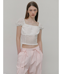 Lace Puff T-Shirt, White