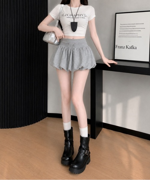 almo(アルモ)の「【Bls】 【ZL】【Bling Leads】バルーンシルエット ジャージスカパン(BL)(スカート・レディース・グレー/ブラック/ホワイト・FREE)」の7枚目の写真