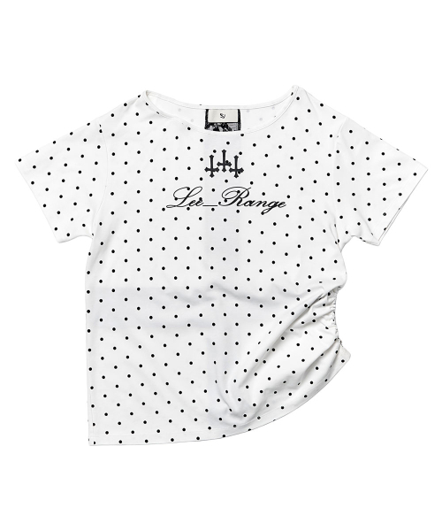 SCHISM INDUCING（スキズムインデューシング）の「DOT CROSS STRING T SHIRT WHITE（Tシャツ/カットソー・レディース・その他・FREE）」の2枚目の写真