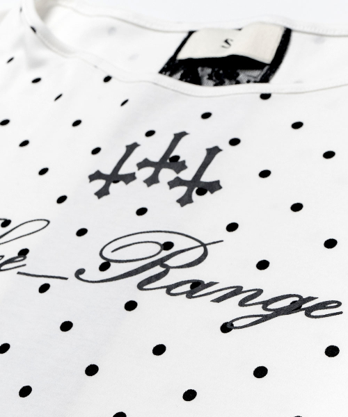 SCHISM INDUCING（スキズムインデューシング）の「DOT CROSS STRING T SHIRT WHITE（Tシャツ/カットソー・レディース・その他・FREE）」の4枚目の写真