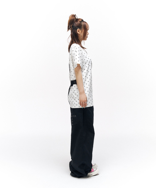 SCHISM INDUCING（スキズムインデューシング）の「DOT CROSS STRING T SHIRT WHITE（Tシャツ/カットソー・レディース・その他・FREE）」の8枚目の写真