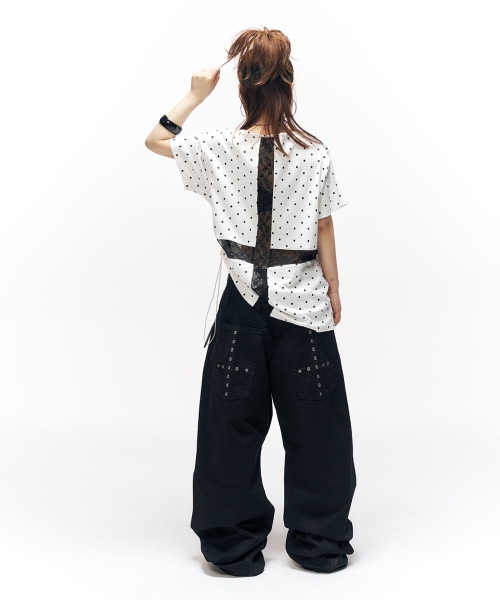 SCHISM INDUCING（スキズムインデューシング）の「DOT CROSS STRING T SHIRT WHITE（Tシャツ/カットソー・レディース・その他・FREE）」の12枚目の写真