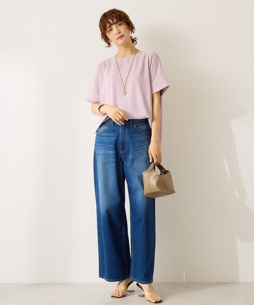 AMERICAN HOLIC(アメリカンホリック)の「【WEB限定】イージーケア+接触冷感バックタック半袖ブラウス(シャツ/ブラウス・レディース・ネイビー/オフホワイト/ミント/ラベンダー/ブラック・L/M)」の17枚目の写真