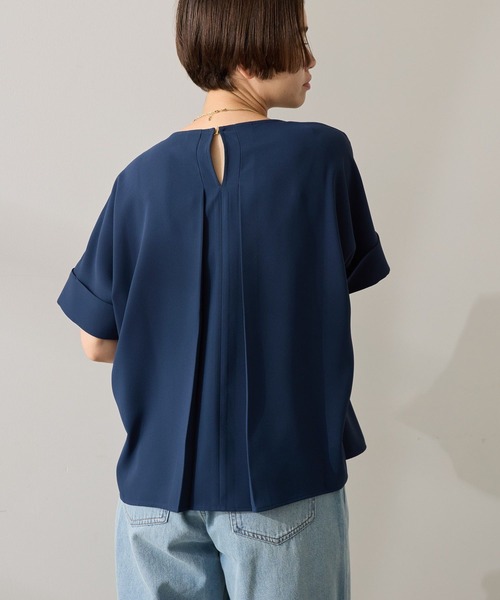 AMERICAN HOLIC(アメリカンホリック)の「【WEB限定】イージーケア+接触冷感バックタック半袖ブラウス(シャツ/ブラウス・レディース・ネイビー/オフホワイト/ミント/ラベンダー/ブラック・L/M)」の10枚目の写真