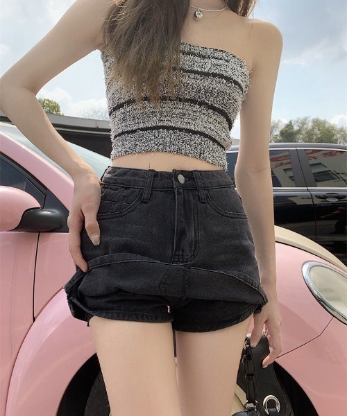 HAILY(ヘイリー)の「ウォッシュ加工デニムAラインスカパン(デニムスカート・レディース・チャコールグレー/ライトブルー・S/M/L)」の10枚目の写真