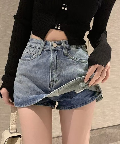HAILY(ヘイリー)の「ウォッシュ加工デニムAラインスカパン(デニムスカート・レディース・チャコールグレー/ライトブルー・S/M/L)」の18枚目の写真
