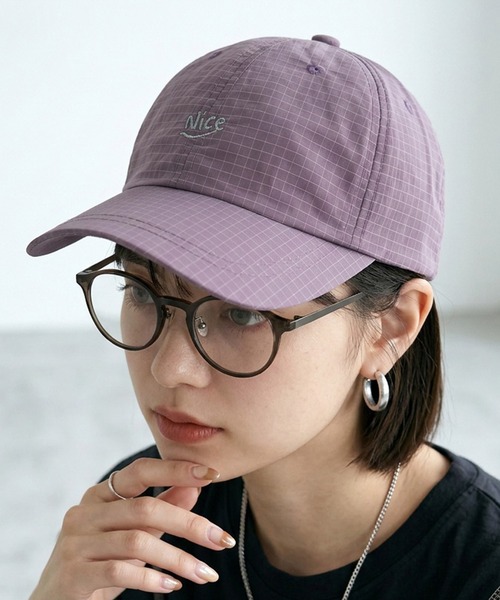 CRB(シーアールビー)の「リップストップロゴキャップ(キャップ・レディース・パープル/ブラック/ライム/ライトグレー/アイボリー・F)」の5枚目の写真