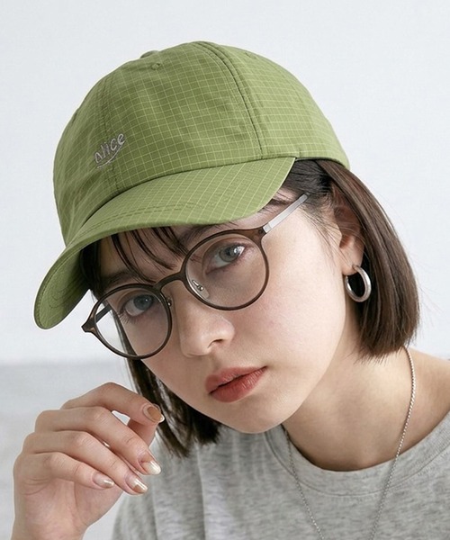 CRB(シーアールビー)の「リップストップロゴキャップ(キャップ・レディース・パープル/ブラック/ライム/ライトグレー/アイボリー・F)」の4枚目の写真