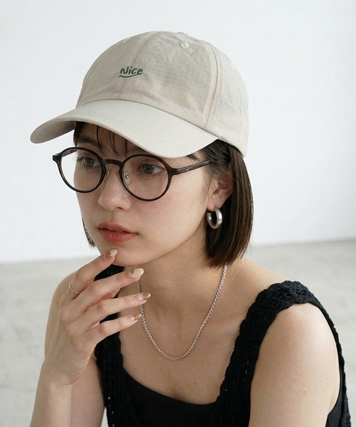 CRB(シーアールビー)の「リップストップロゴキャップ(キャップ・レディース・パープル/ブラック/ライム/ライトグレー/アイボリー・F)」の9枚目の写真