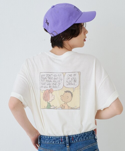 St.Johns 3rd club(セントジョンズサードクラブ)の「【ST.JOHNS 3RD CLUB/セントジョンズサードクラブ】バッグプリントTシャツ(PEANUTS)(Tシャツ/カットソー・レディース・ホワイト系その他2/ホワイト系その他・フリー)」の2枚目の写真