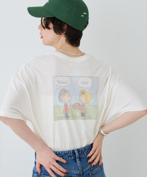 St.Johns 3rd club(セントジョンズサードクラブ)の「【ST.JOHNS 3RD CLUB/セントジョンズサードクラブ】バッグプリントTシャツ(PEANUTS)(Tシャツ/カットソー・レディース・ホワイト系その他2/ホワイト系その他・フリー)」の1枚目の写真
