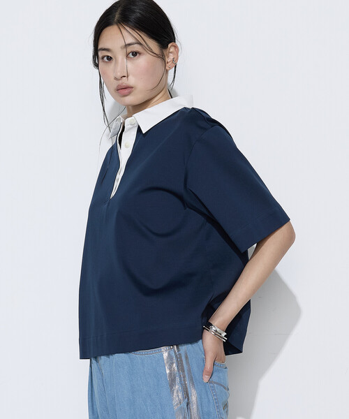 COMME CA Wardrobe(コムサワードローブ)の「コットンポンチ ラガープルオーバー(Tシャツ/カットソー・レディース・ブルー/カーキ・FREE)」の10枚目の写真