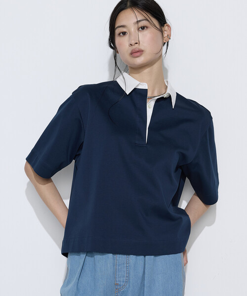 COMME CA Wardrobe(コムサワードローブ)の「コットンポンチ ラガープルオーバー(Tシャツ/カットソー・レディース・ブルー/カーキ・FREE)」の11枚目の写真