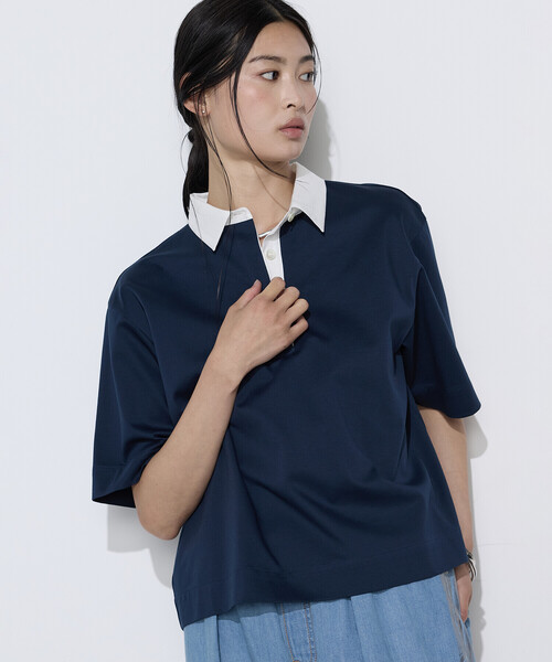 COMME CA Wardrobe(コムサワードローブ)の「コットンポンチ ラガープルオーバー(Tシャツ/カットソー・レディース・ブルー/カーキ・FREE)」の12枚目の写真