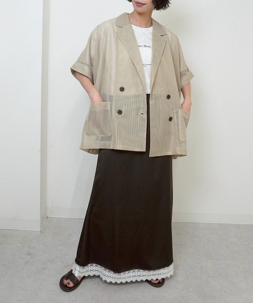 gossara(ゴサラ)の「【女性らしいディテール】レースサテンマーメイドスカート(スカート・レディース・ダークブラウン/オフホワイト・FREE)」の19枚目の写真