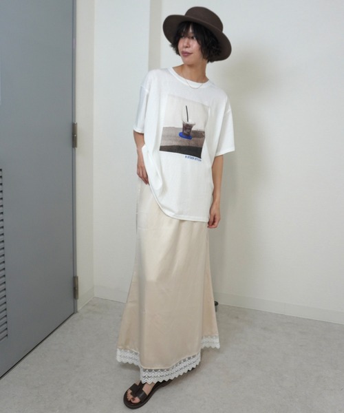 gossara(ゴサラ)の「【女性らしいディテール】レースサテンマーメイドスカート(スカート・レディース・ダークブラウン/オフホワイト・FREE)」の7枚目の写真